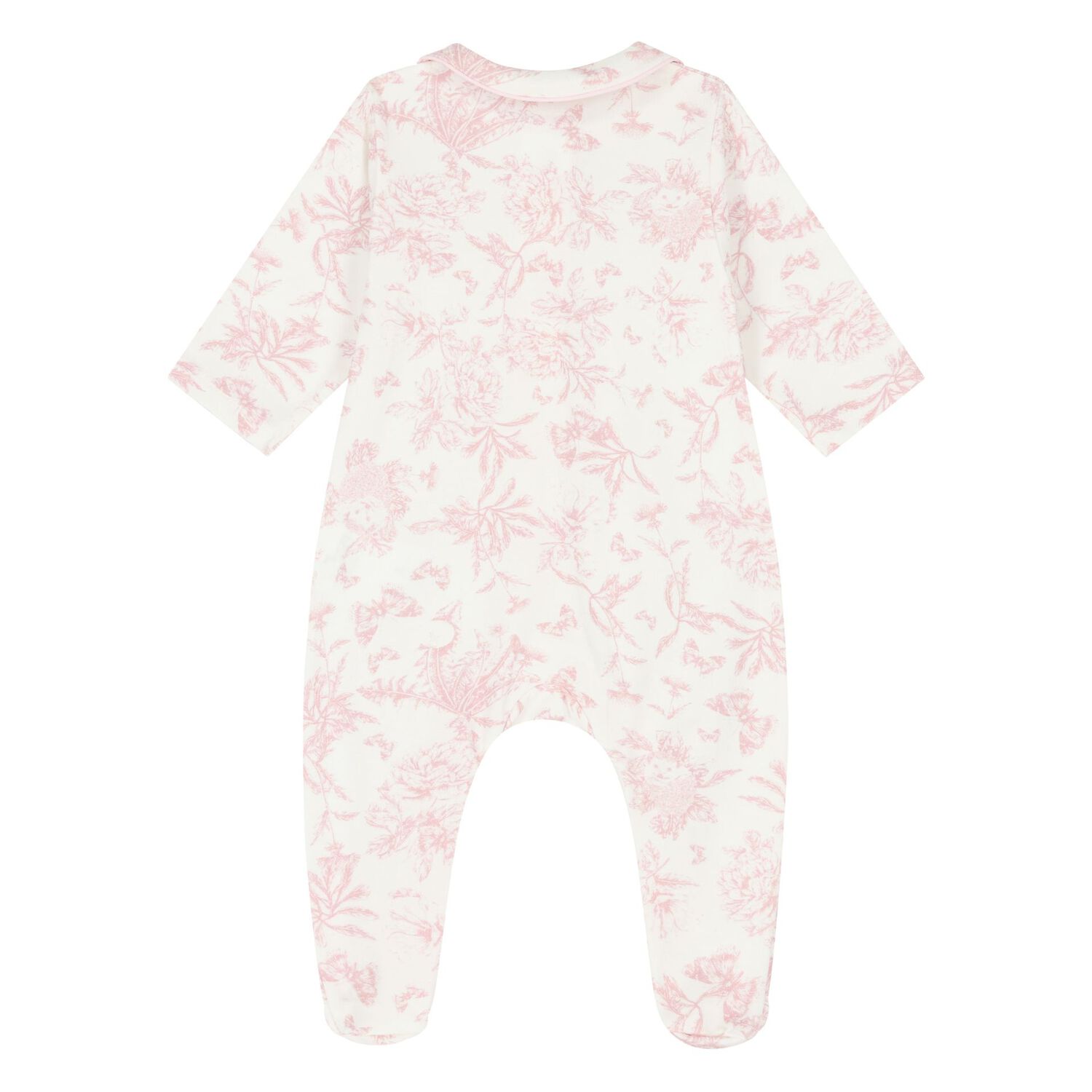 Baby Girls Ivory & Pink Toile Du Jouy Babygrow, 1, hi-res image number null