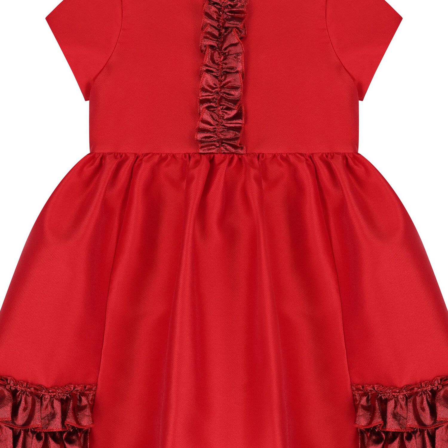 Girls Red Ruffled Dress, 1, hi-res image number null