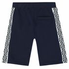 Younger Boys Navy Logo Shorts, 1, hi-res
