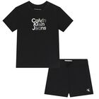 Baby Boys Black Logo Shorts Set, 1, hi-res