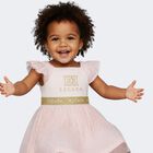 Younger Girls Pink Logo Tulle Dress, 2, hi-res