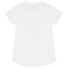 Girls White T-Shirt, 1, hi-res