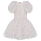 Girls Grey Layered Tulle Dress, 1, hi-res
