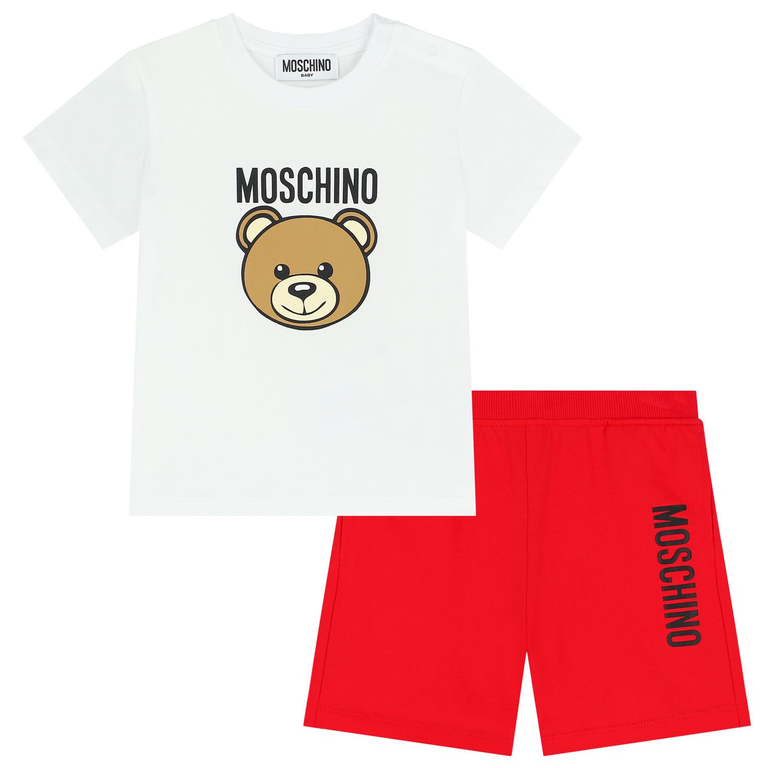 White Teddy Bear Logo Shorts Set, 2, hi-res image number null