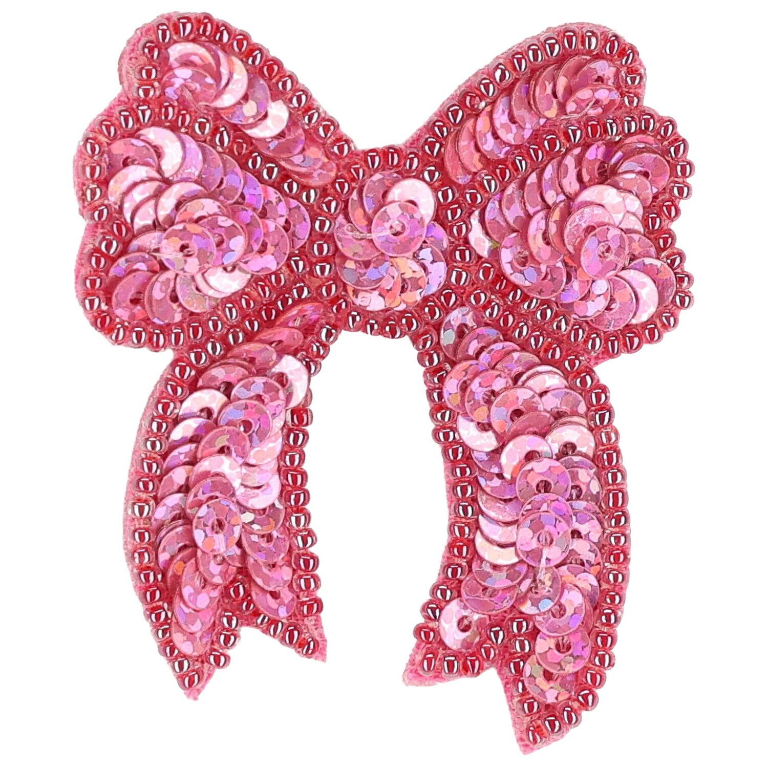 Girls Pink Bow Sequin Hairclips ( 2-Pack ), 1, hi-res