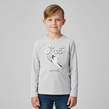 Boys Grey Long Sleeve Top