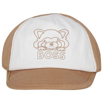 Baby Boys White & Beige Logo Cap