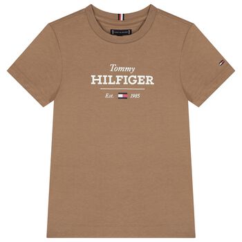 Boys Brown Logo T-Shirt