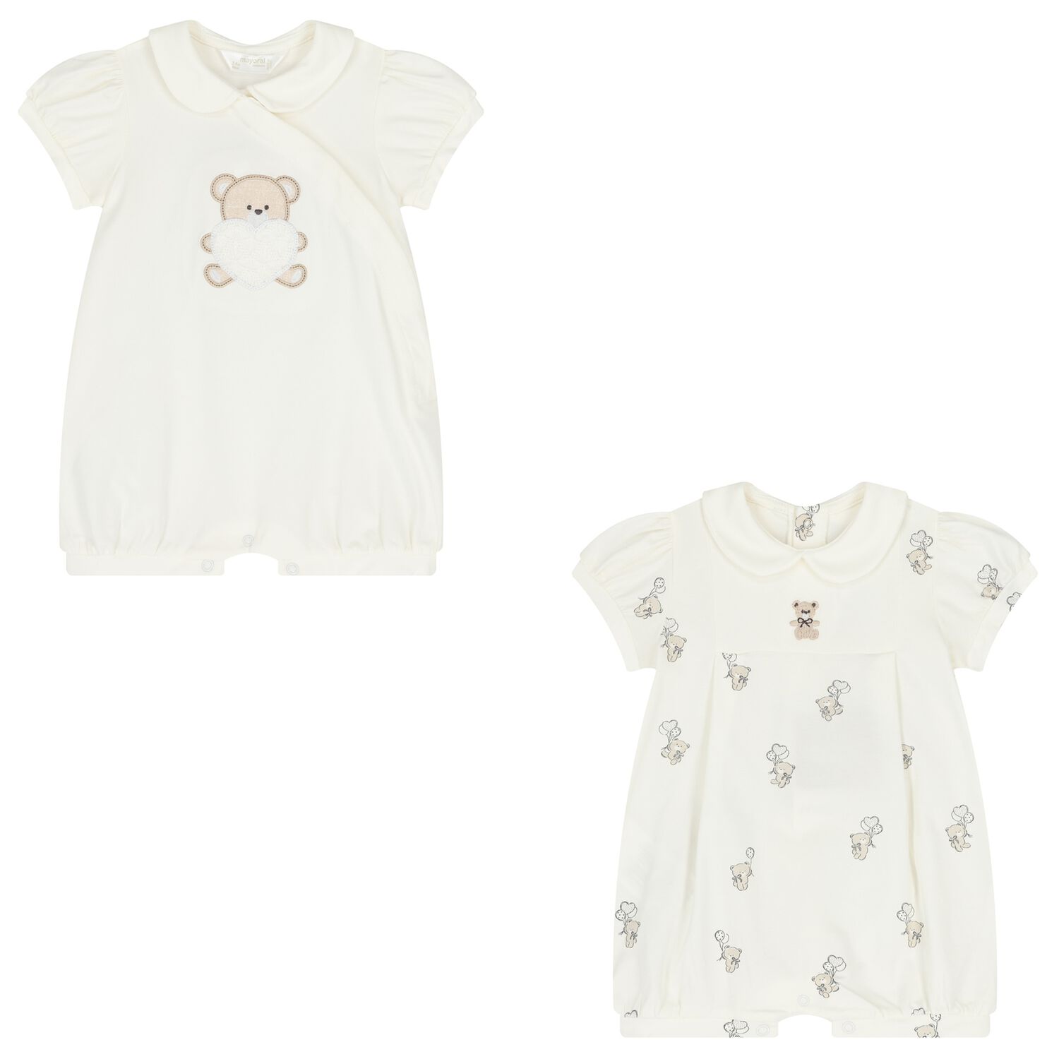 Baby Girls Ivory Rompers ( 2-Pack ), 1, hi-res