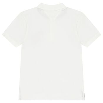 Boys White Logo Polo Shirt
