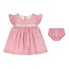 Baby Girls Pink Embroidered Floral Dress Set, 2, hi-res