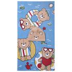 Blue & Beige Teddy Bear Hooded Towel, 1, hi-res