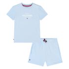Younger Boys Blue Cotton Shorts Set, 2, hi-res