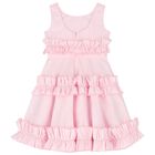 Girls Pink Ruffled Dress, 2, hi-res
