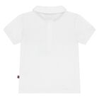 Younger Boys White Logo Polo Shirt, 1, hi-res