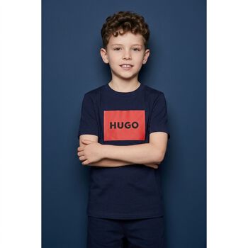 Boys Navy Blue Logo T-Shirt 