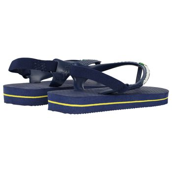 Navy Logo Flip Flops