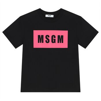 Girls Black & Pink Logo T-Shirt