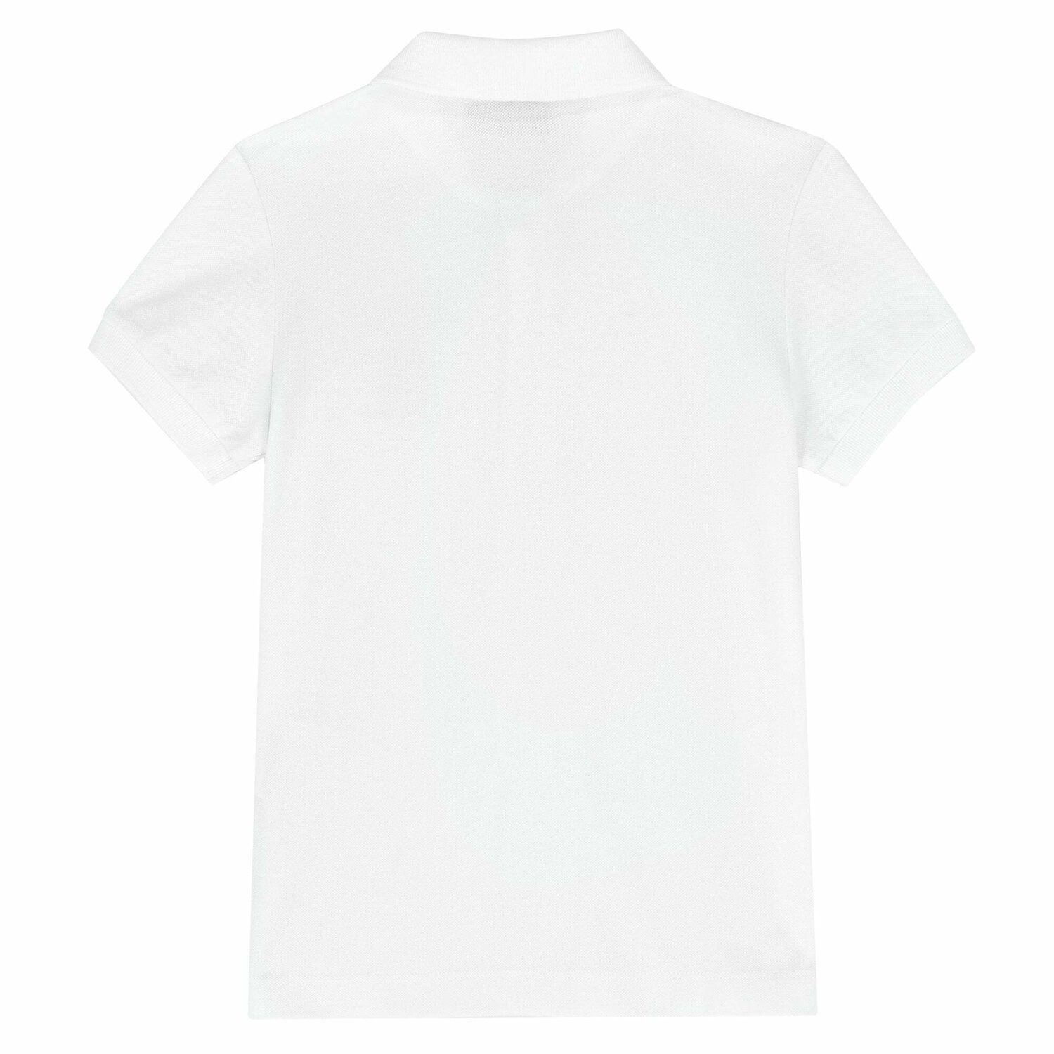Boys White Logo Polo Shirt, 1, hi-res