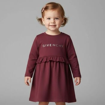 Younger Girls Burgundy Logo Dress