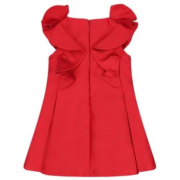 Girls Red Jacquard Dress