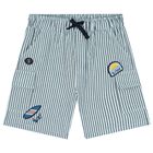 Boys Blue Striped Shorts, 1, hi-res