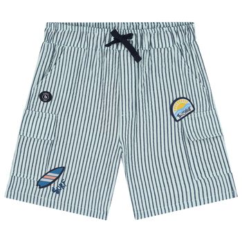Boys Blue Striped Shorts
