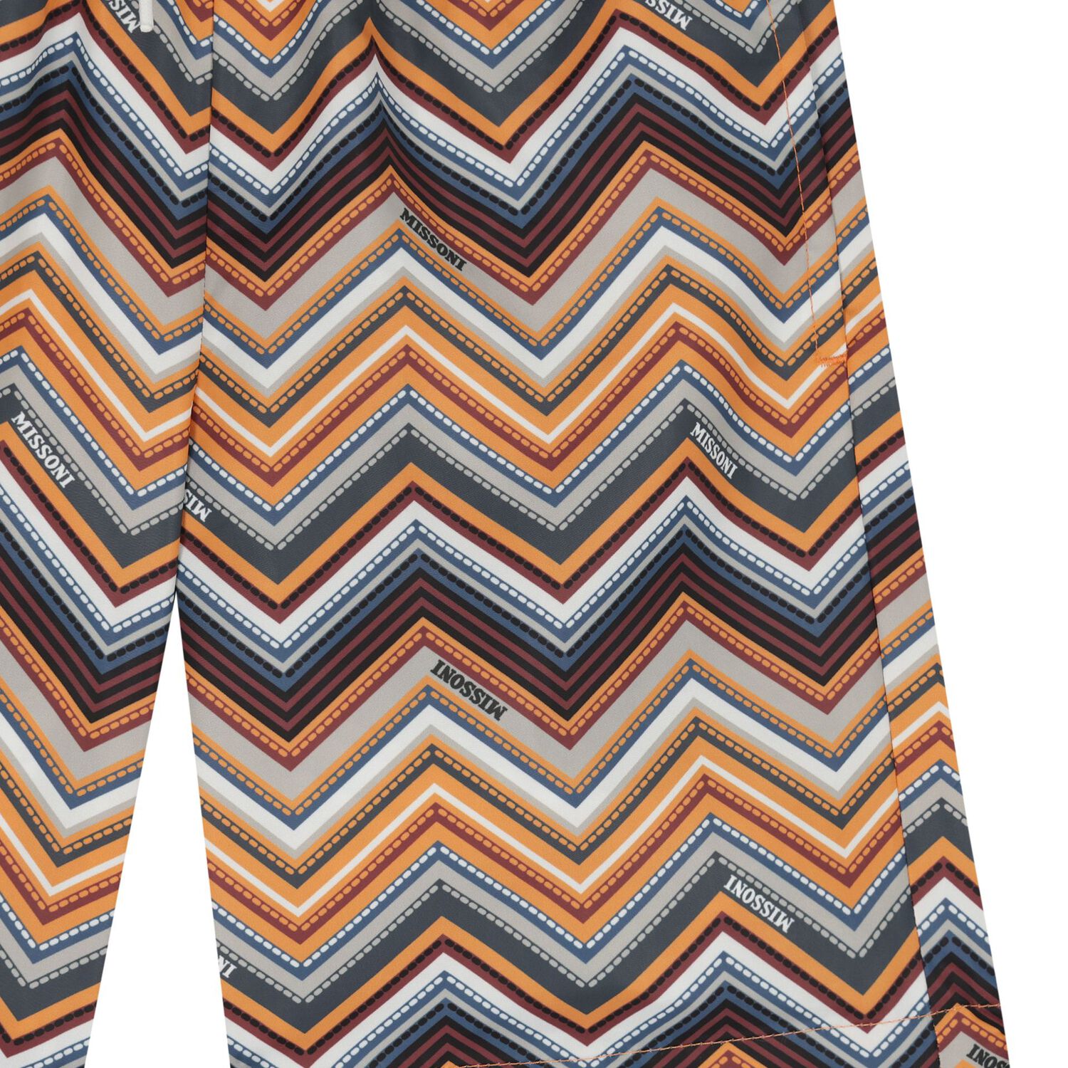 Boys Orange Zig Zag Swim Shorts, 1, hi-res