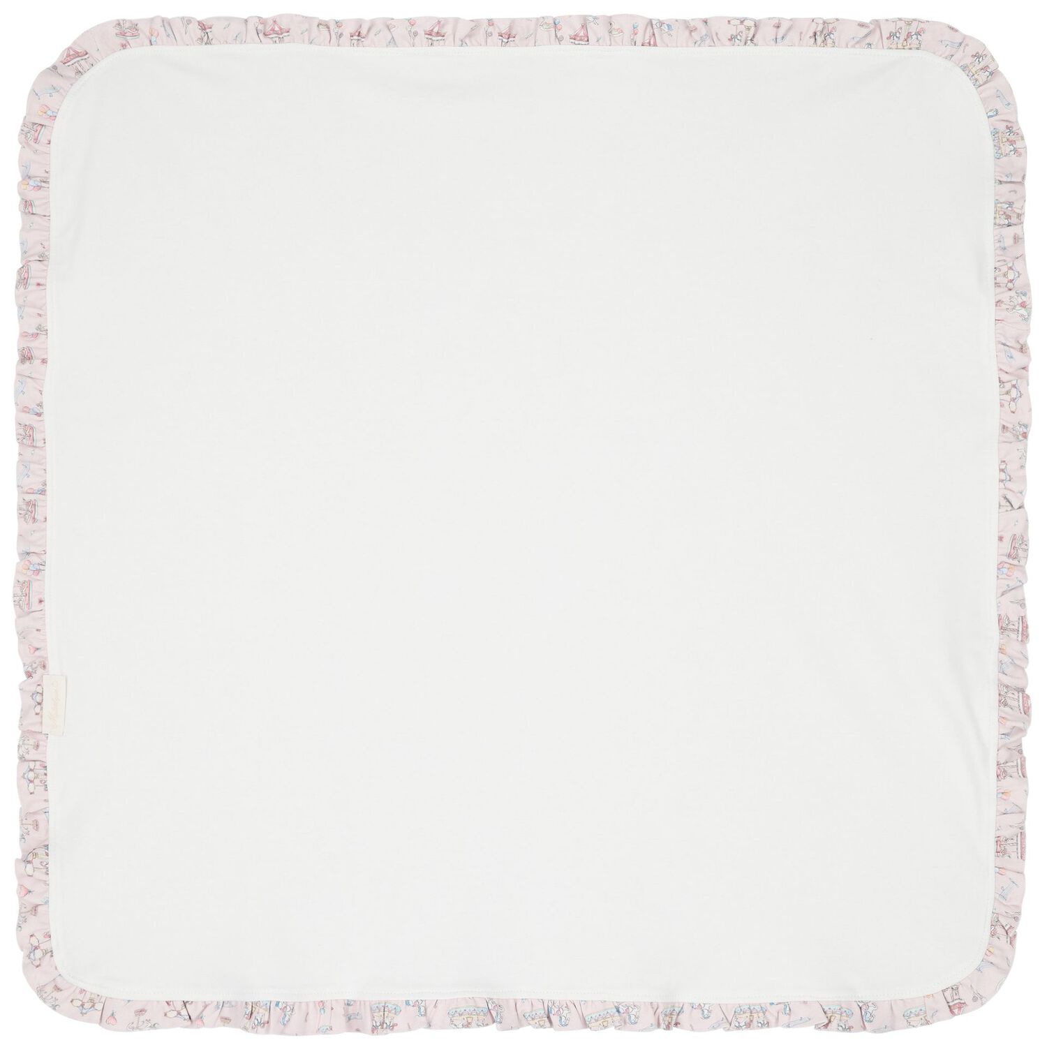 Baby Girls Pink Carousel Ruffled Blanket, 1, hi-res