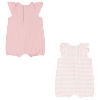 Baby Girls Pink Rompers ( 2-Pack )