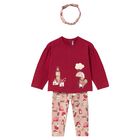 Younger Girls Red & Pink Leggings Set, 1, hi-res