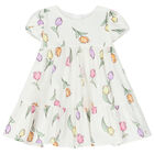 Younger Girls Ivory Tulip Dress, 1, hi-res