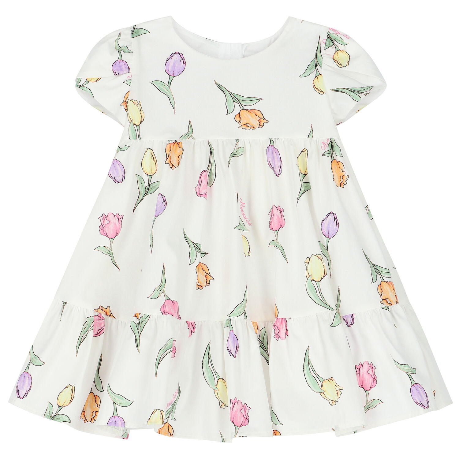 Younger Girls Ivory Tulip Dress, 1, hi-res