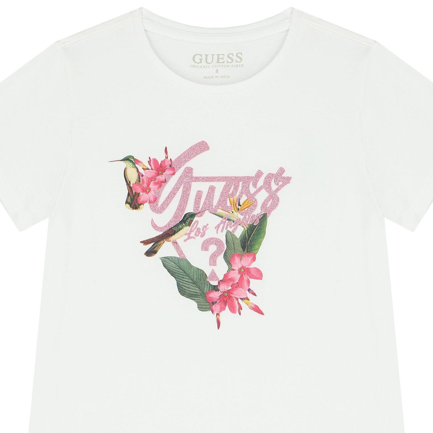 Girls White T-Shirt, 1, hi-res