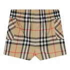 Baby Boys Beige Check Shorts Set, 1, hi-res