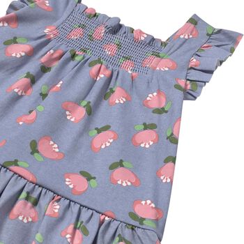 Younger Girls Purple Flower Print Dress