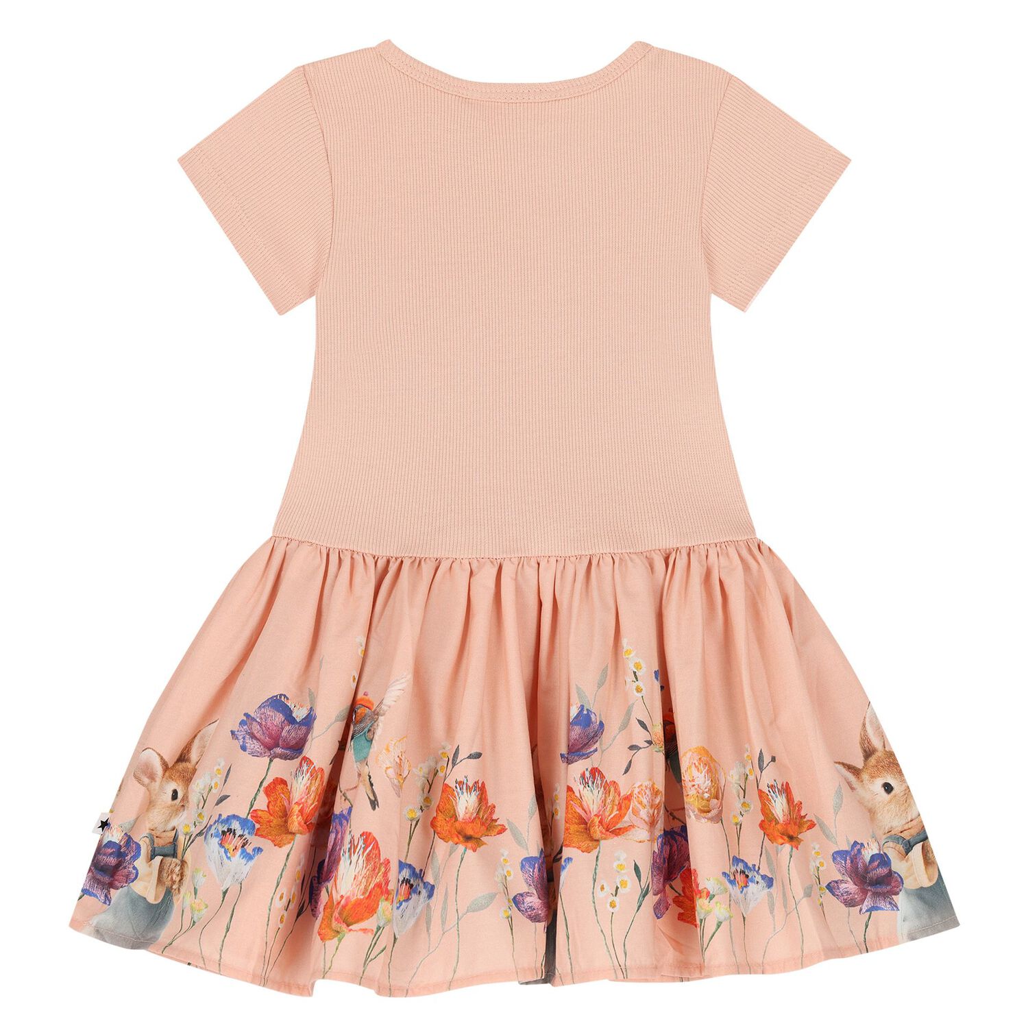 Younger Girls Pink Floral Print Dress, 1, hi-res