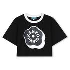 Girls Black Boke Flower Logo T-Shirt, 2, hi-res