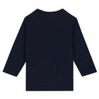 Younger Boys Navy Blue Logo Top, 1, hi-res