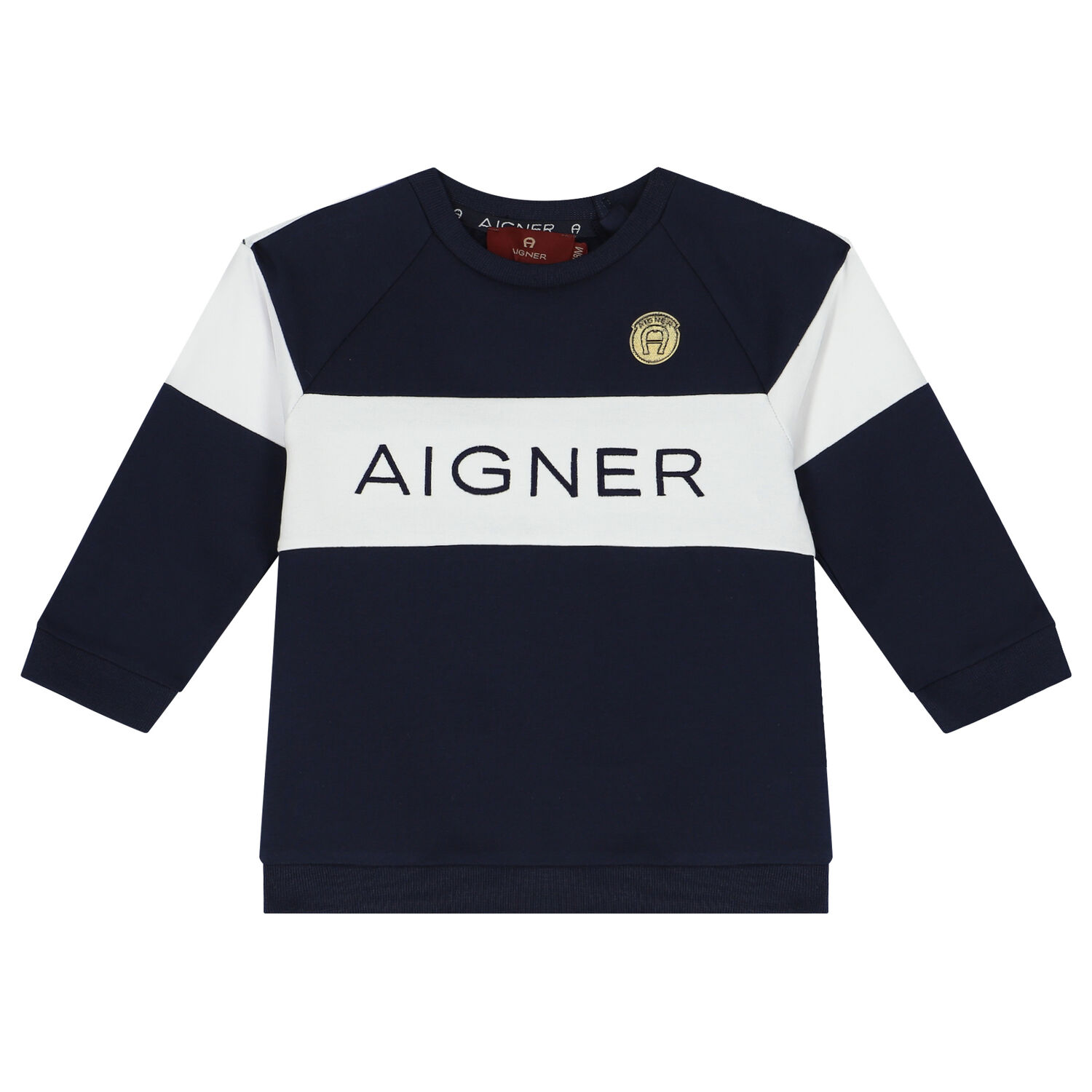 Younger Boys Navy Blue Logo Sweatshirt, 2, hi-res