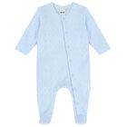 Boys Blue Logo Babygrow & Hat Set, 1, hi-res