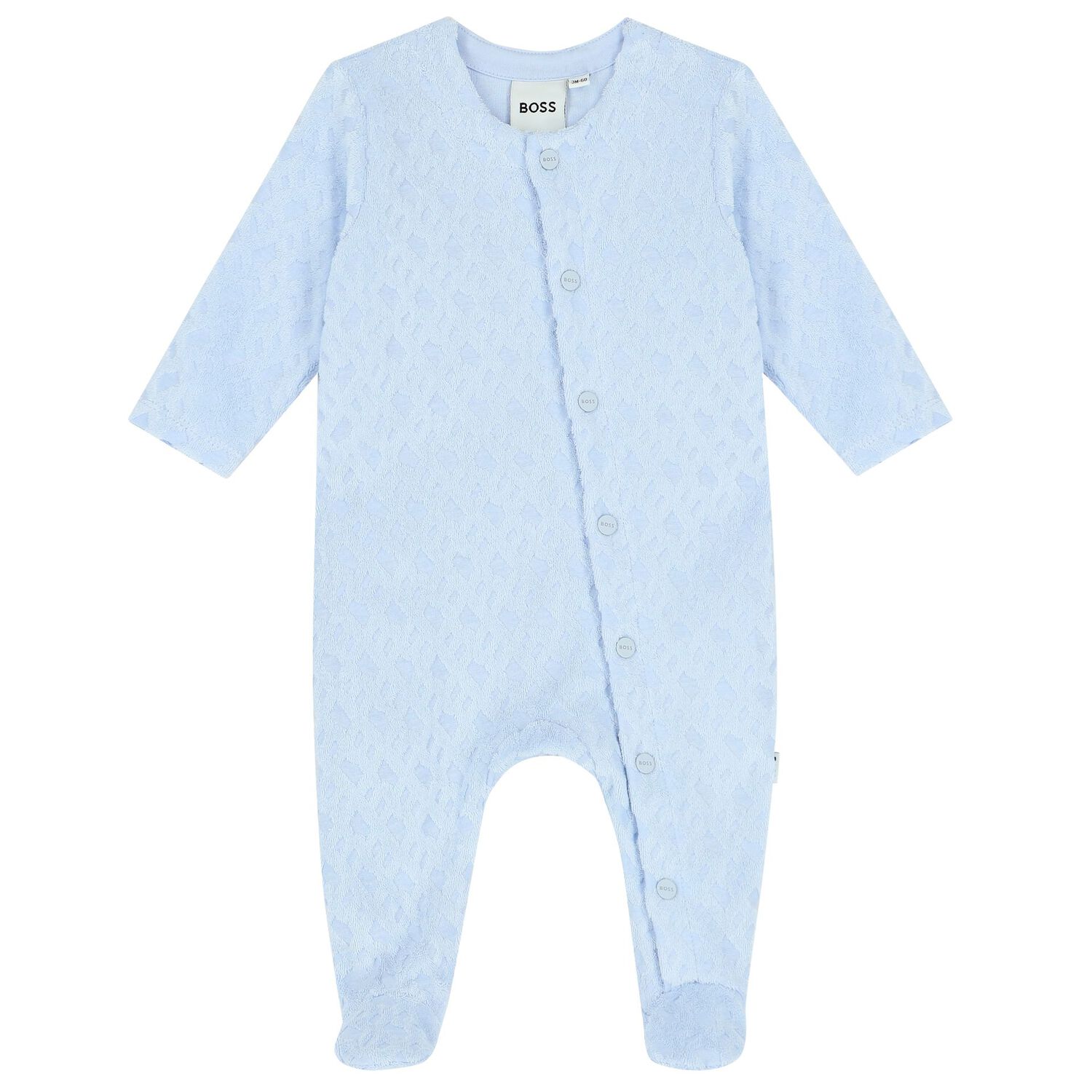 Boys Blue Logo Babygrow & Hat Set, 1, hi-res image number null