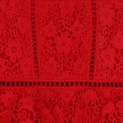 Girls Red Foral Lace Dress , 1, hi-res