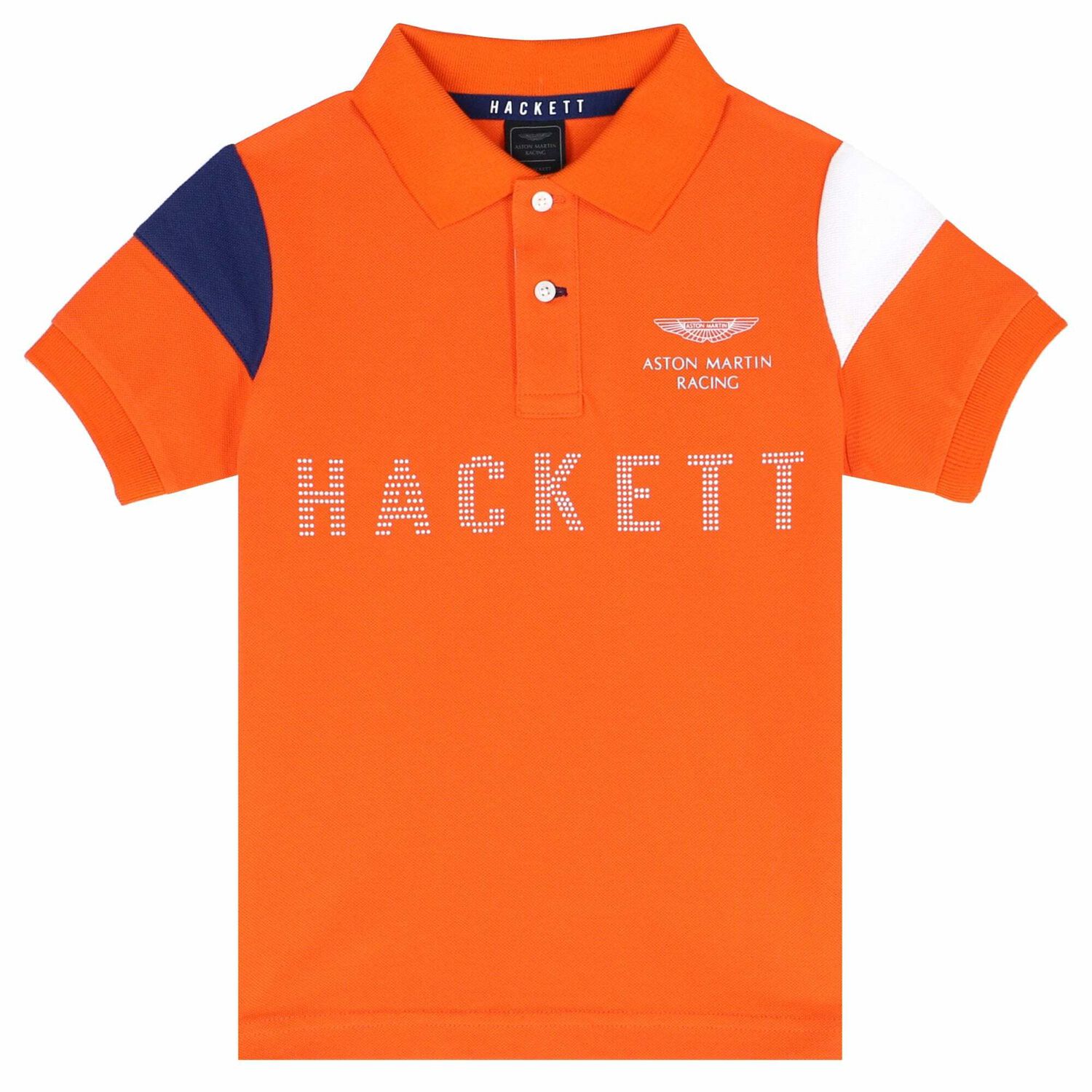 Boys Orange Aston Martin Polo Shirt, 2, hi-res