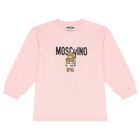 Younger Girls Pink Teddy Bear Logo Dress, 3, hi-res