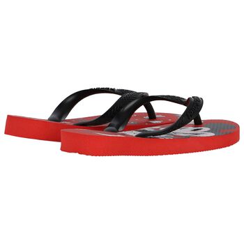 Red Disney Logo Flip Flops
