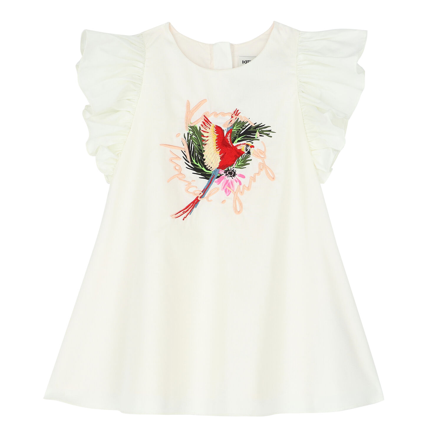 Girls Ivory Logo Dress, 1, hi-res