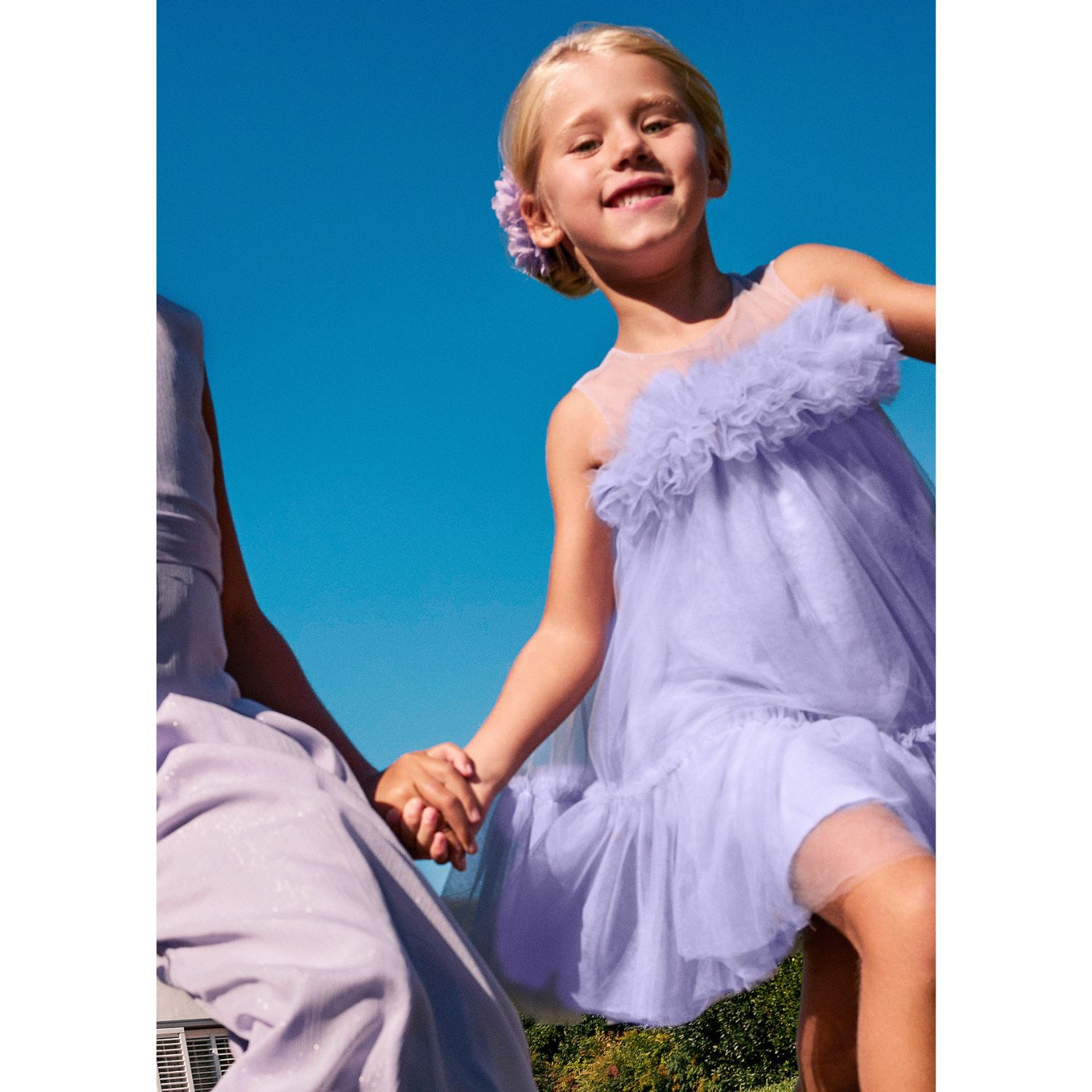 Girls Lilac Tulle Dress, 1, hi-res