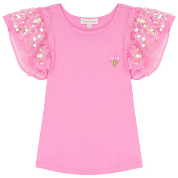 Girls Pink Sequin Top
