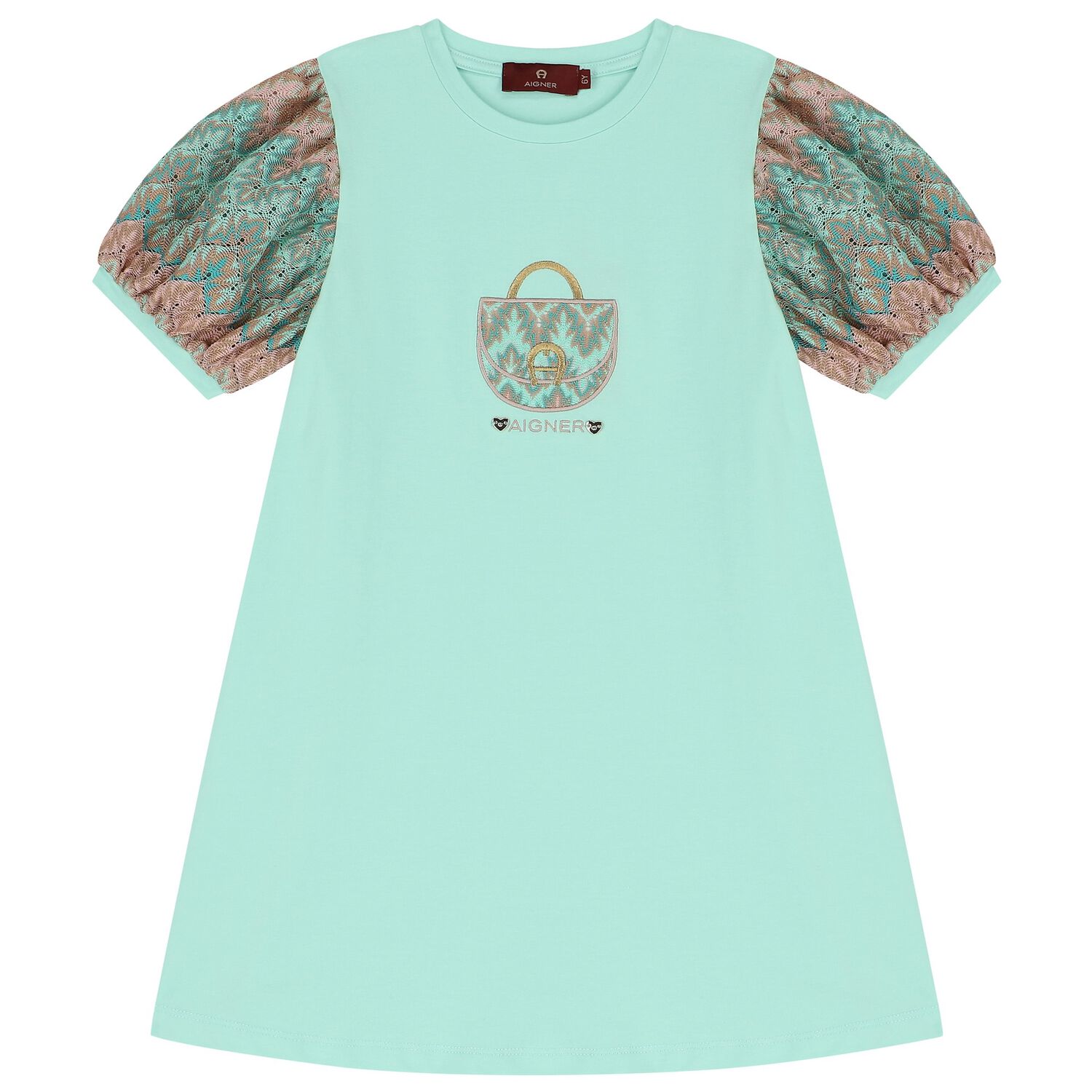 Girls Green Logo Bag Dress, 1, hi-res image number null